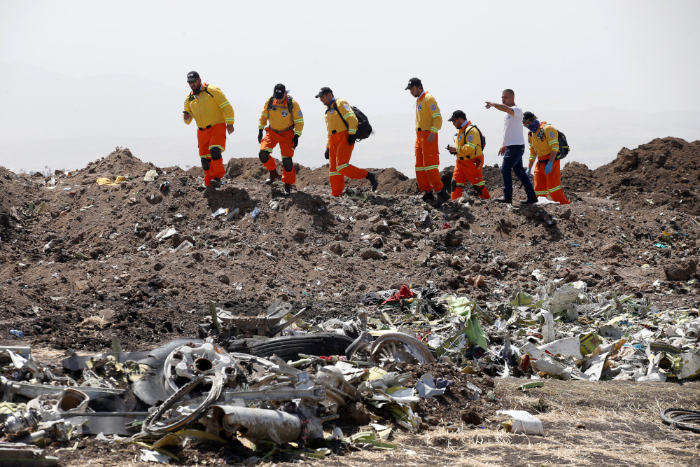 Volunteers of Israeli rescue and recovery organisation Zaka search for remains of Ethiopian Airlines Flight ET 302 plane crash victims at the scene of a plane crash, near Bishoftu, southeast of Addis Ababa, Ethiopia March 12, 2019. u00e2u20acu201d Reuters pic  